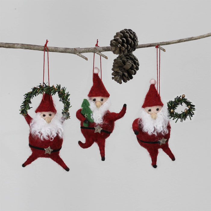 Dancing Santa Felt Ornament