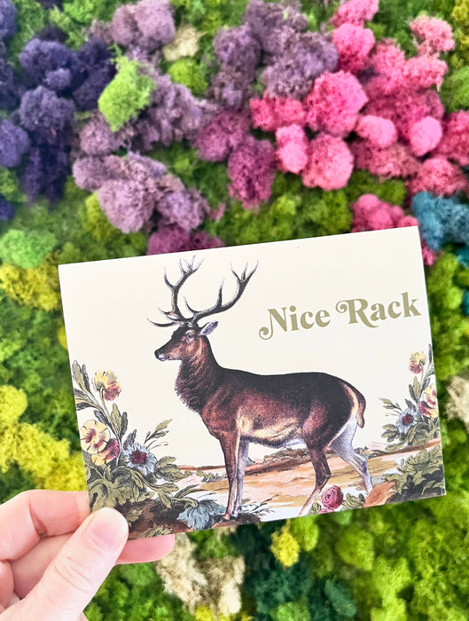 Nice Rack Funny Deer Card - Love Friendship Birthday