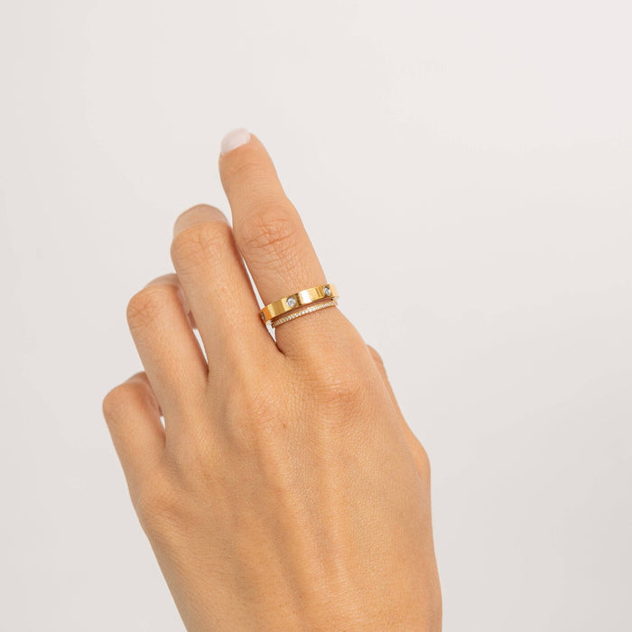 Waterproof Gold Tennis Ring Band