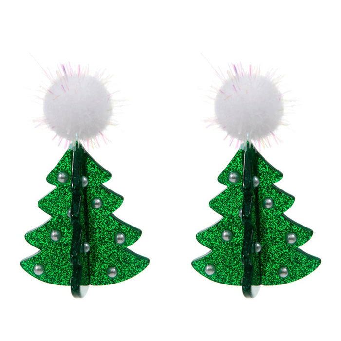 Christmas Tree Shape Acetate Post Earrings