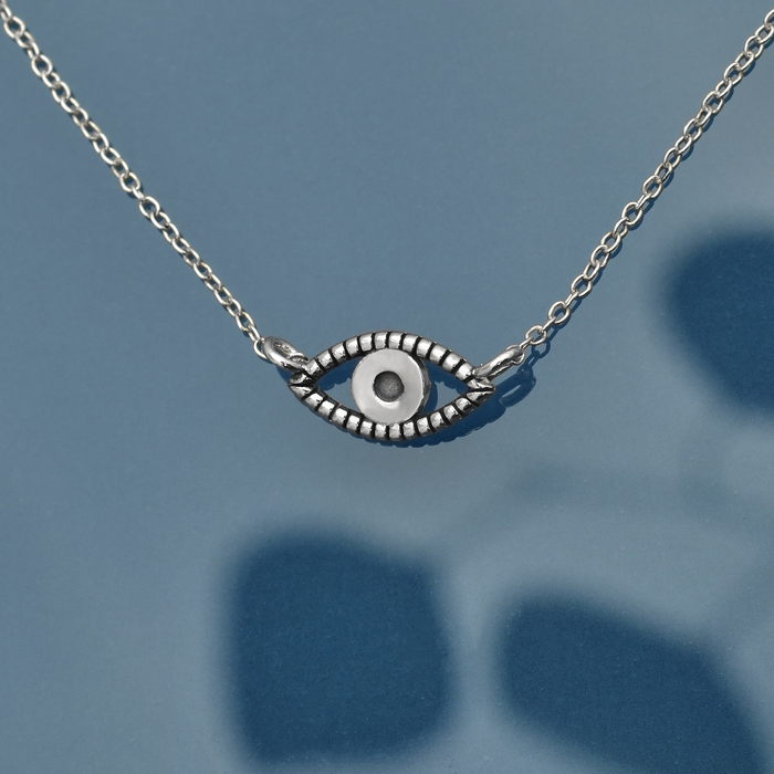 Sterling Silver All Seeing Eye Necklace 18 Inch