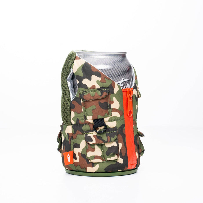 The Adventurer - Insulated 12 oz Can Cooler - Woodsy Camo