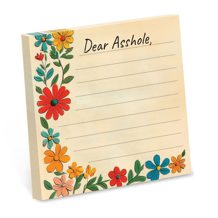 Dear Asshole - Funny Sarcastic Sticky Note Pad