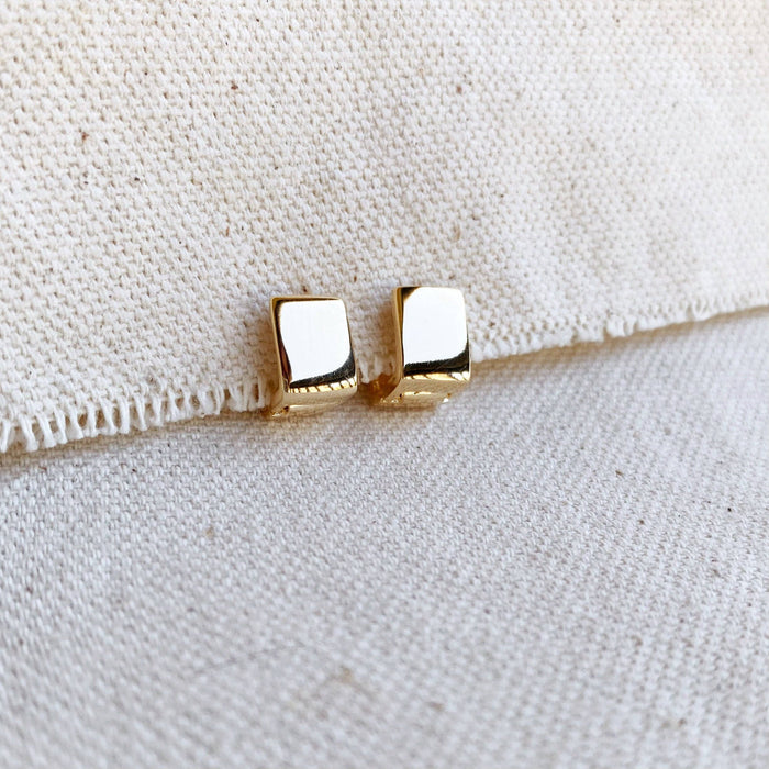 18k Gold Filled Square Clicker Earrings