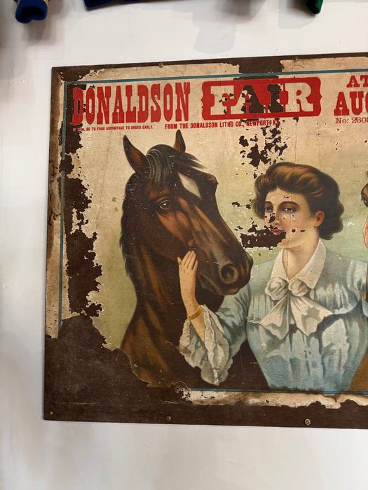 Horse Salesman Sample Poster Early 1900s Sign Antique