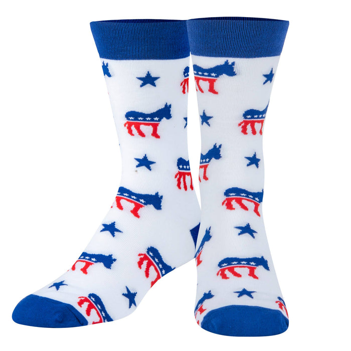 Crazy Socks - Mens Crew - Democrat