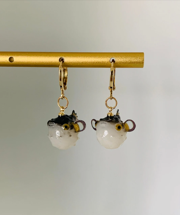 Unique Pufferfish Earrings