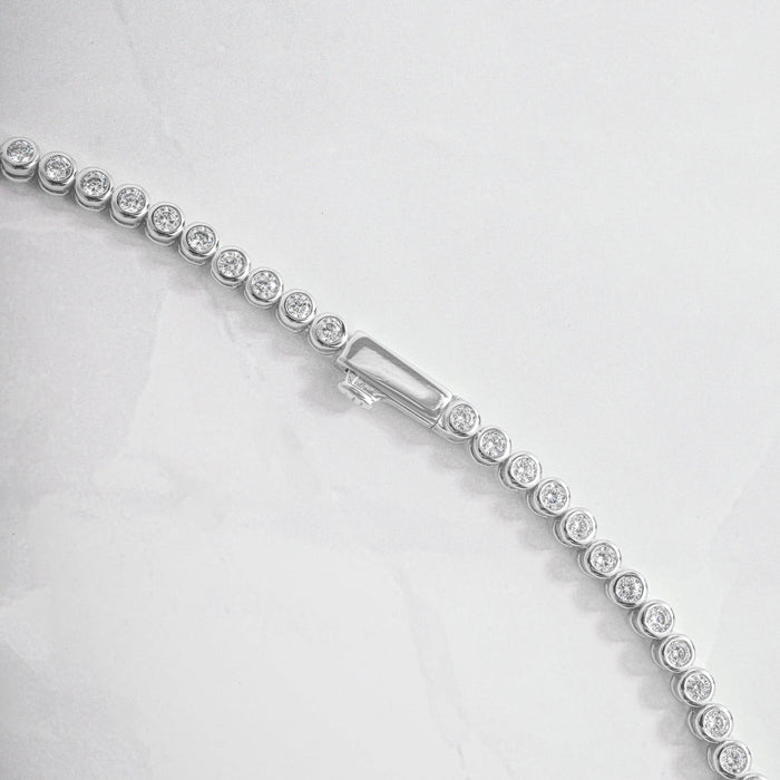 Round Bezel Tennis Necklace