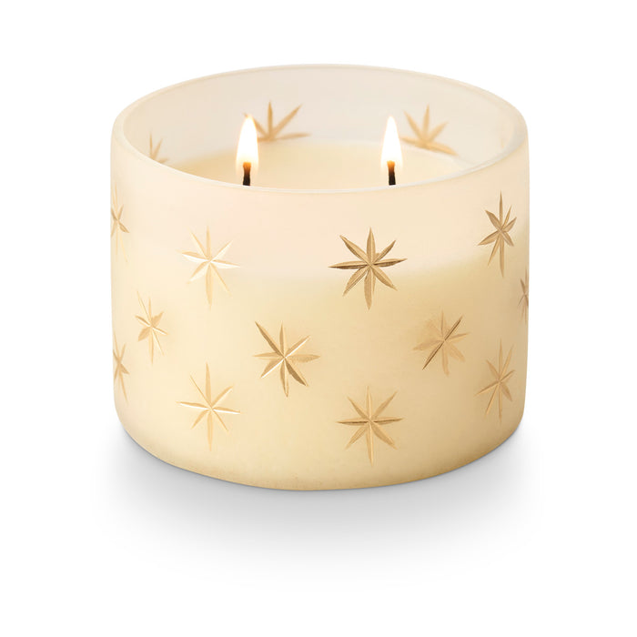 Frosted Star Glass Candle