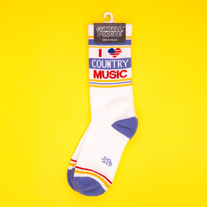 I Heart Country Music Gym Crew Socks