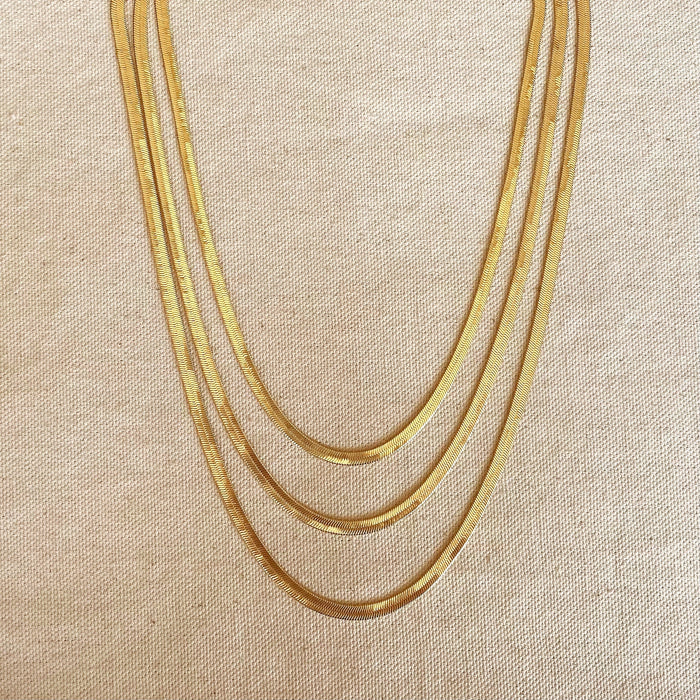 18k Gold Filled 4mm Herringbone Chain