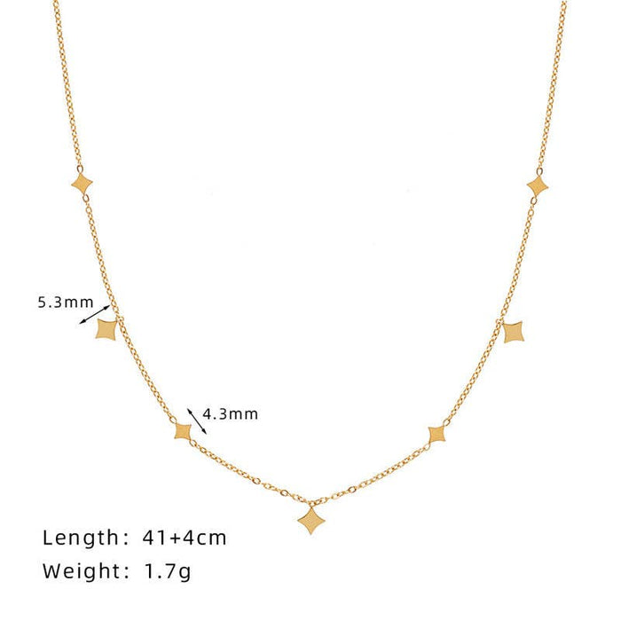 Dainty Star Layering Station Necklace in Stainless Steel