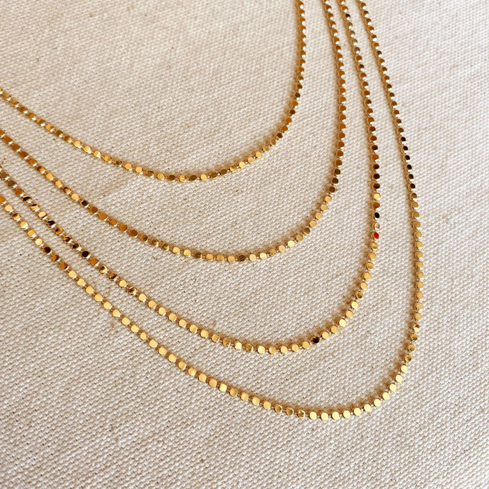 18k Gold Filled Flat Ball Chain 2mm