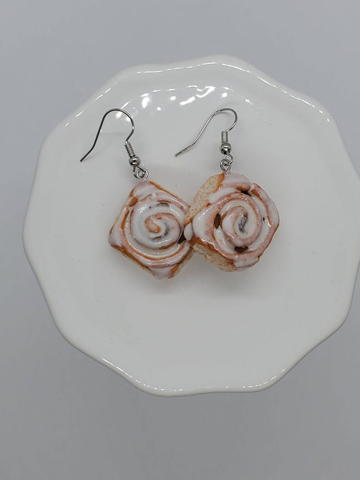 Cinnamon Roll Earrings, Roll Earrings, Bread Earrings