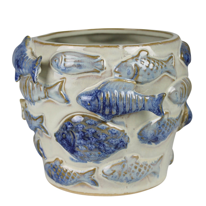 Blue Fish Cachepot