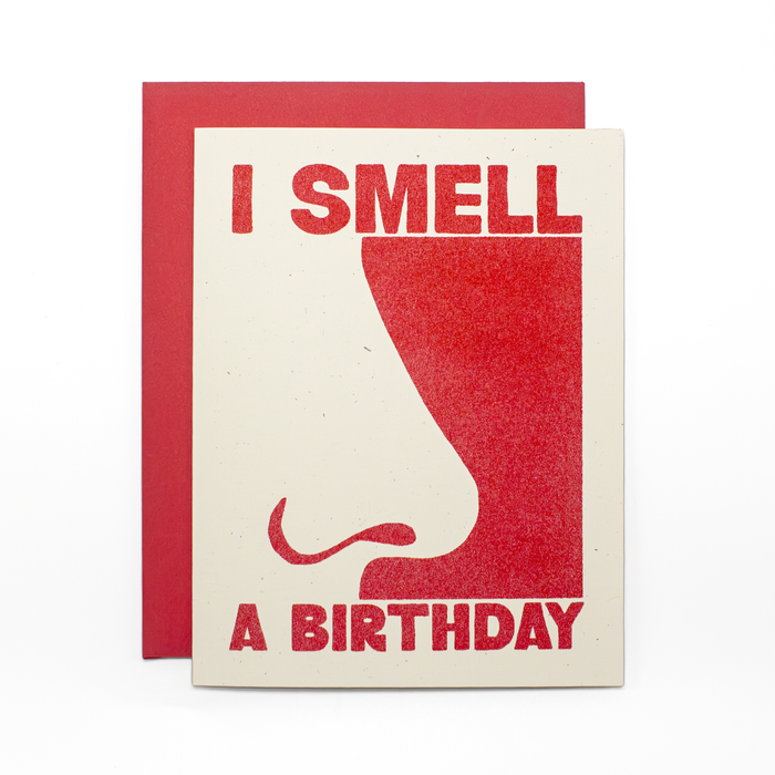 I Smell a Birthday - Risograph Card