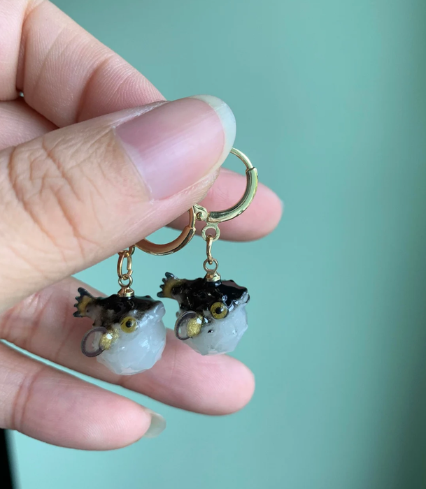 Unique Pufferfish Earrings