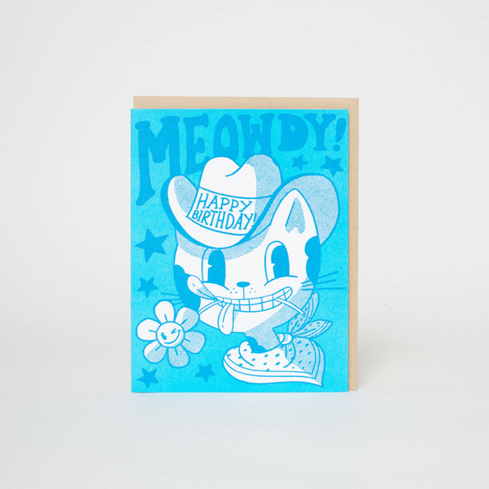 Birthday Meowdy Cat Card