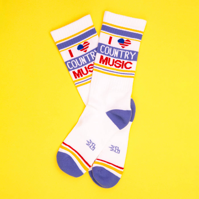 I Heart Country Music Gym Crew Socks