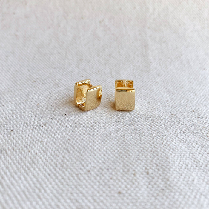 18k Gold Filled Square Clicker Earrings