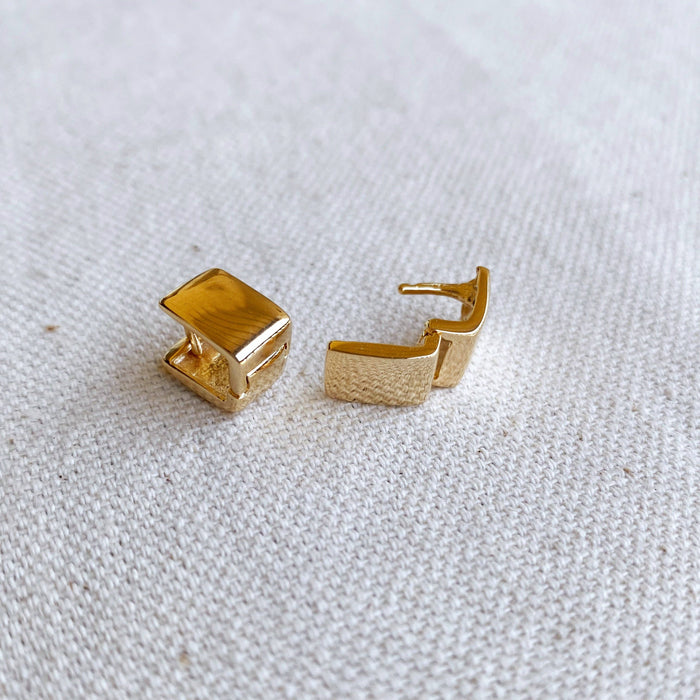 18k Gold Filled Square Clicker Earrings