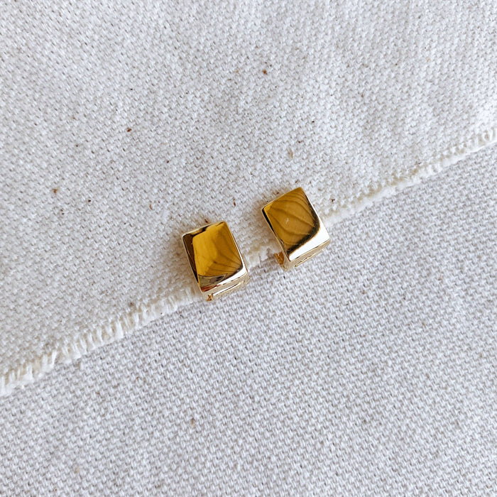 18k Gold Filled Square Clicker Earrings