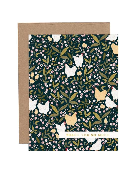 Thank You So Much Chickens Greeting Card