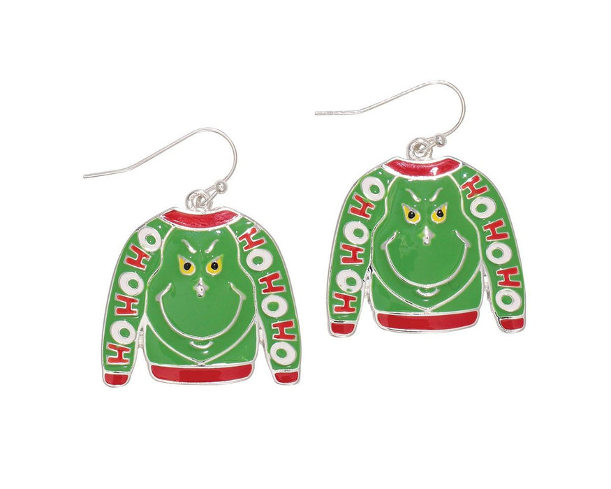 Grinch Sweater Earrings