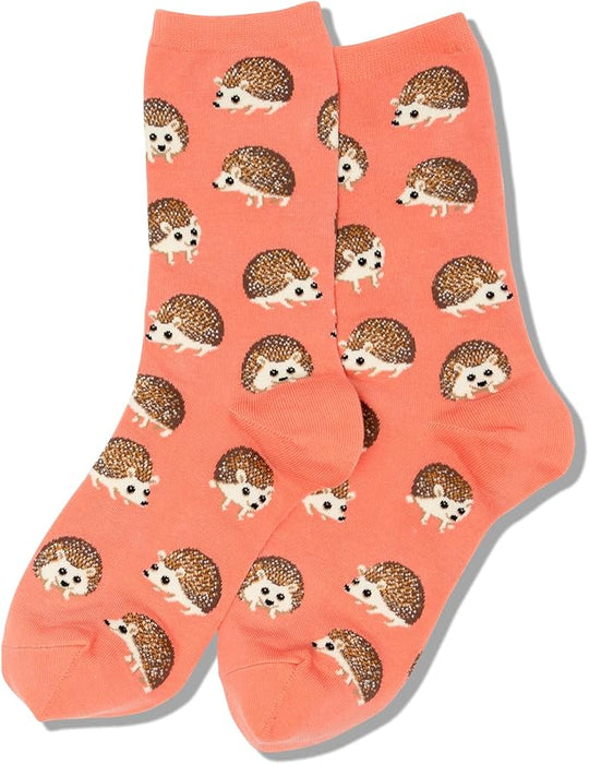 Hedgehog Crew Socks Coral