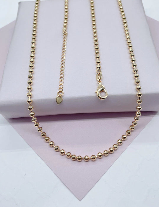 18k Gold Filled Beaded Chain Necklace