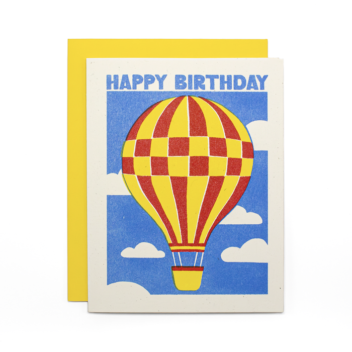 Hot Air Balloon - Risograph Card