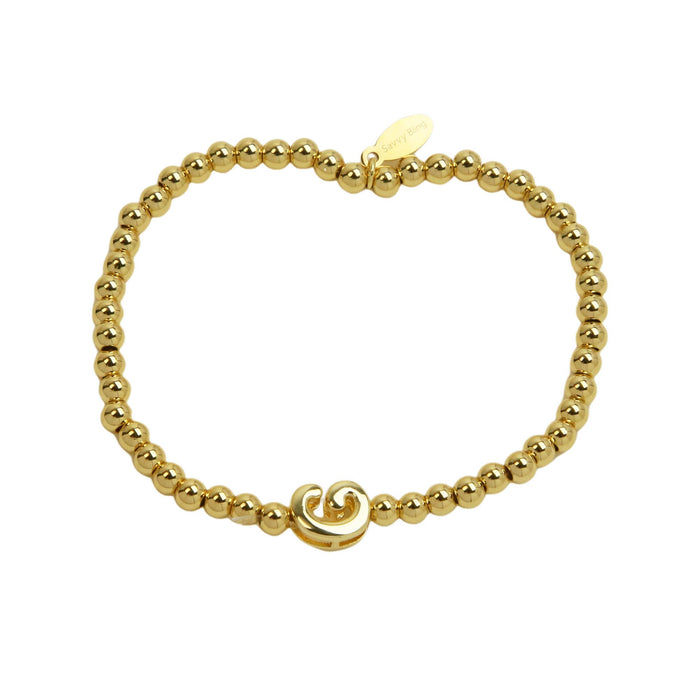 Initial Bubble Bracelet Gold Filled