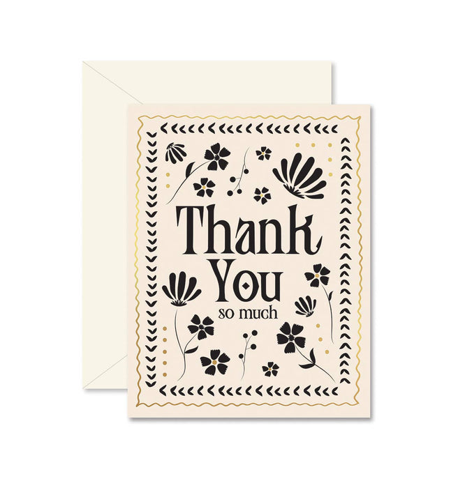 Mosaic Floral Thank You Greeting Card