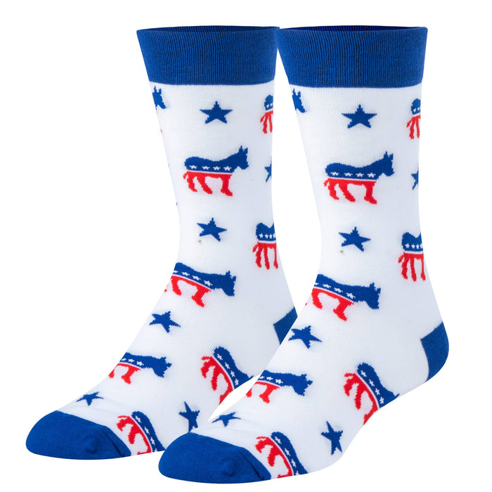 Crazy Socks - Mens Crew - Democrat