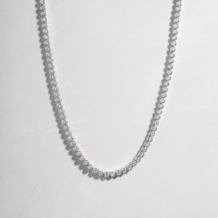 Round Bezel Tennis Necklace
