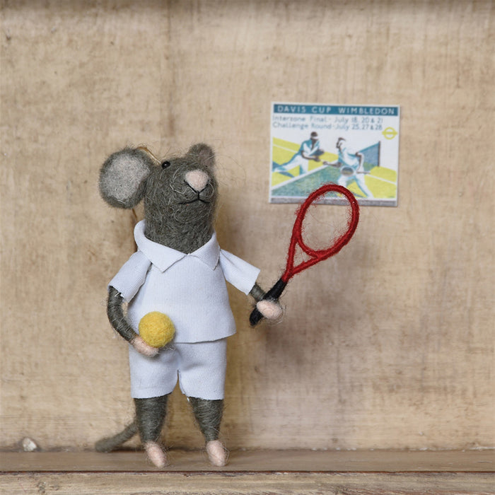 Tennis Mouse Guy Ornament