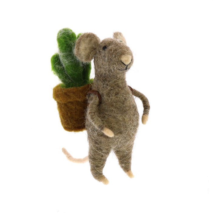 Felt Mice with Succulents