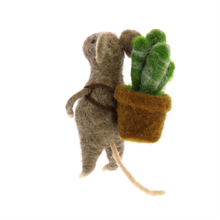 Felt Mice with Succulents