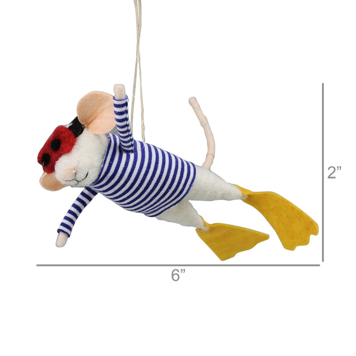 Snorkeling Mouse Ornament