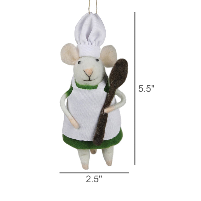 Felt Ornament - Mouse with Cooking Spoon