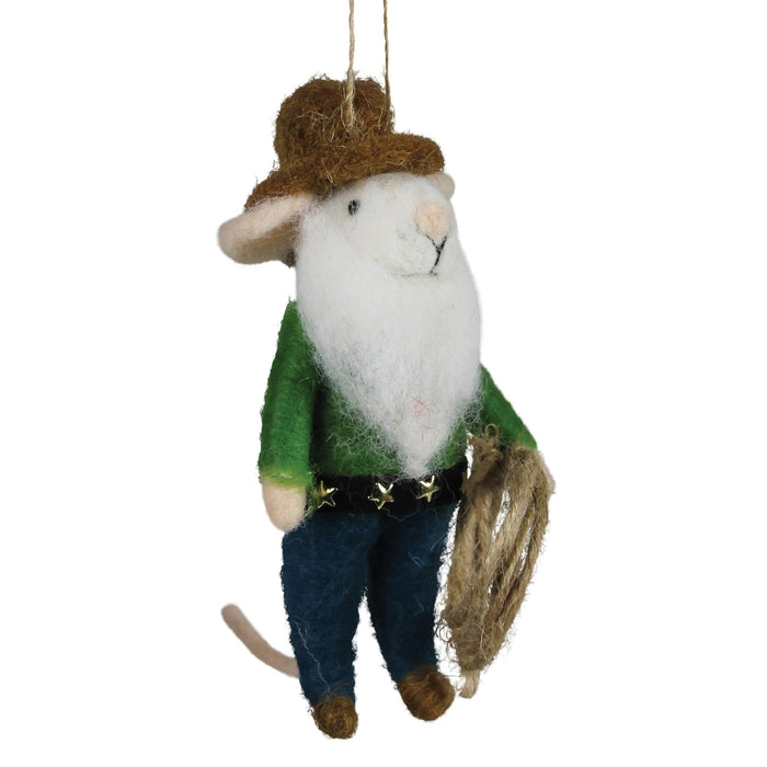 Felt Mouse Cowboy Ornament