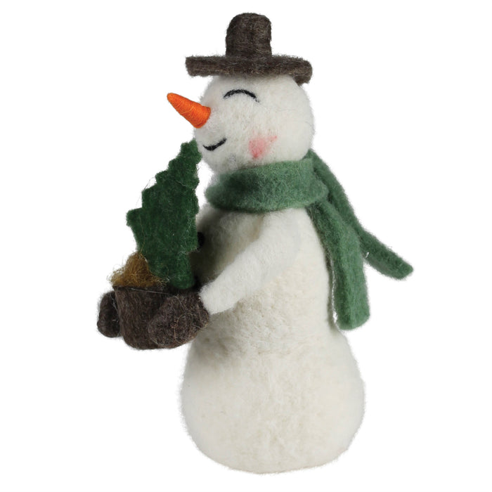Jolly Felt Snowman Standing Ornament