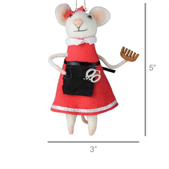 Hairdresser Mouse Ornament