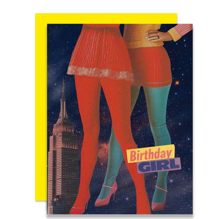 Birthday Girl Card – Glitter Tights & City Lights