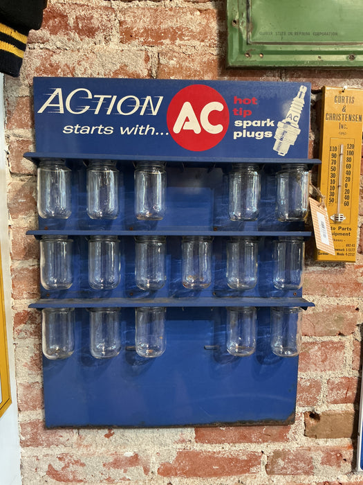 AC Spark Plugs Store Display Sign Storage Vintage