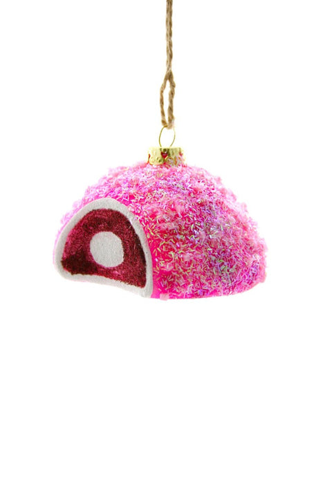 Pink Snowball Glass Ornament