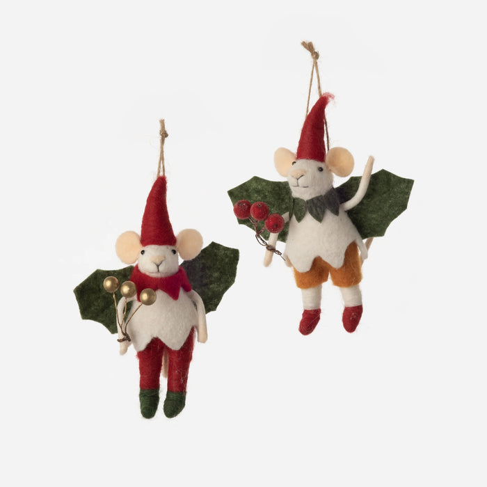 Mistletoe Mouse Ornament