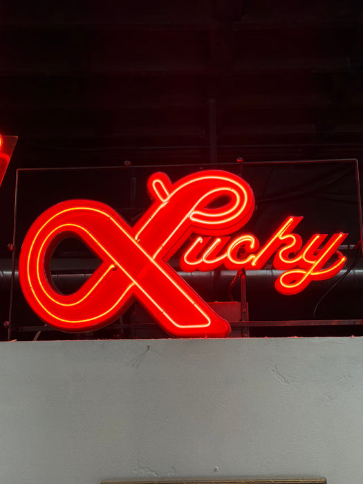 Vintage Lucky Lager Neon Sign