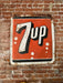 Vintage 7up Square Metal Sign 1960s 1964