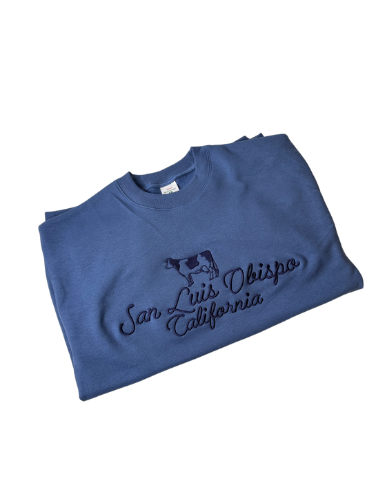 San Luis Obispo Cow-ifornia Embroidered Sweatshirt